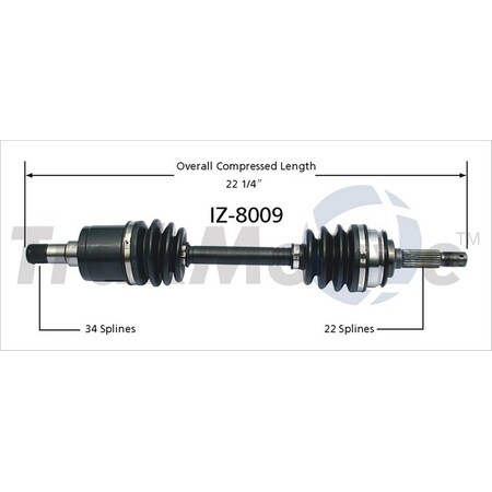Surtrack Axle Cv Axle Shaft, IZ-8009 IZ-8009